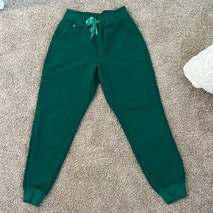 Figs forest green zamora high waisted jogger